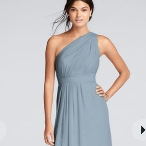 Davids Bridal Bridesmaid Dress - Size 10 - Color Dusty Blue Model# F18055